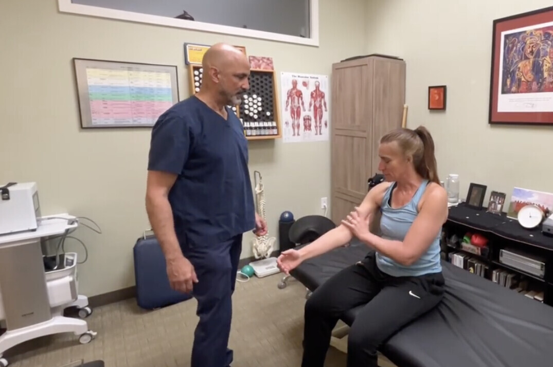 The patient is showing where it hurts